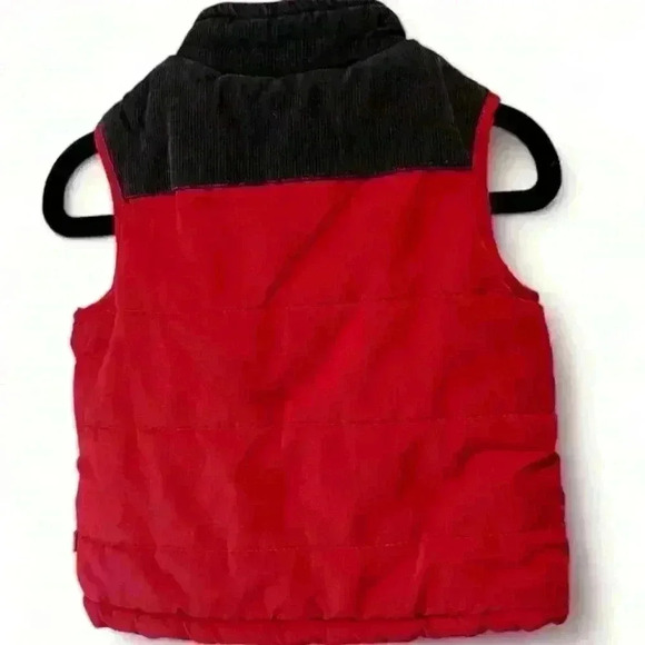 Carter's Boys Red Vest  w Blue Corduroy Collar  Jacket Size 18M - Picture 2 of 3